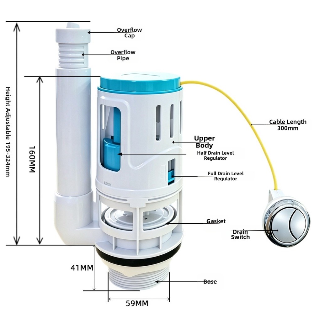 1 adet çift tahliye vanası kab - Toilet Flush Valve incelemesi ve fiyatı